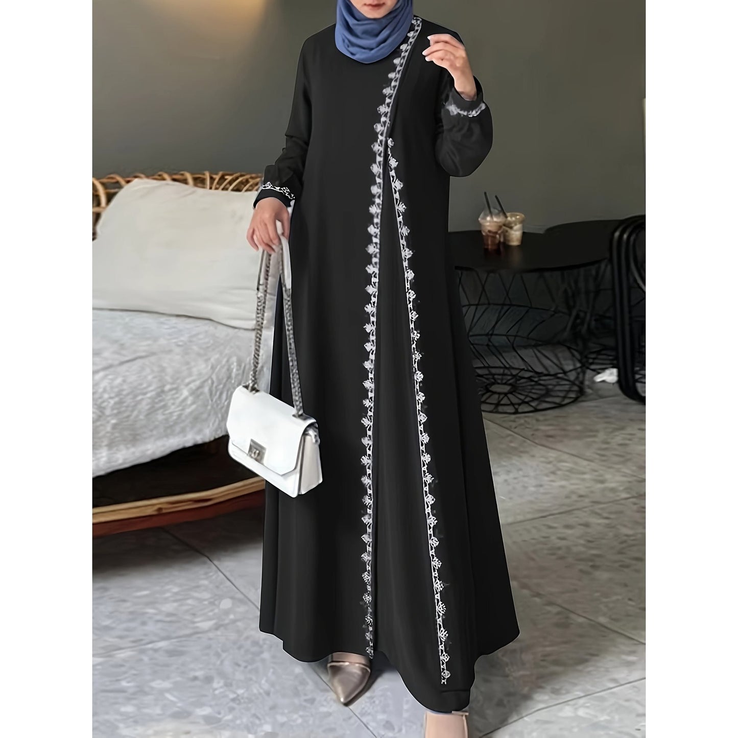 Damen elegantes Maxikleid mit aufwendiger Stickerei Stalluxe