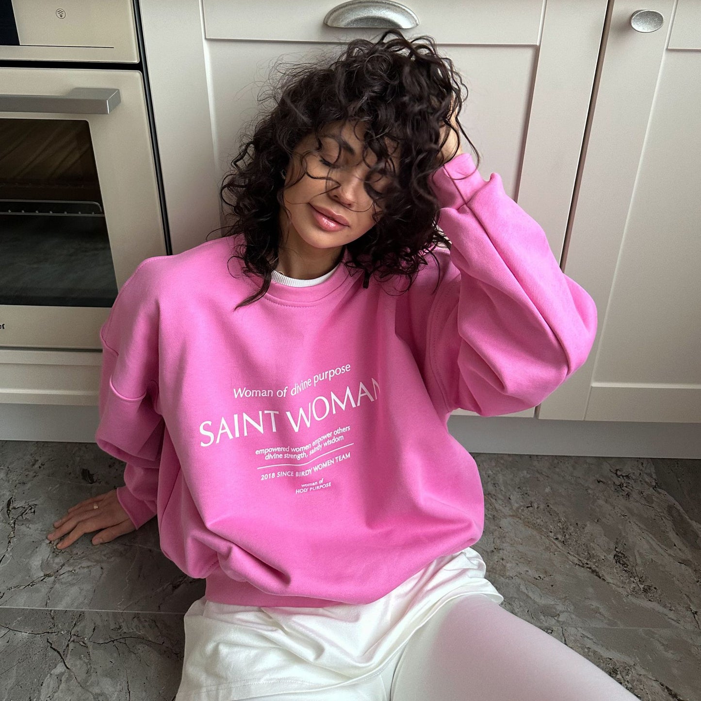 Damen Sweatshirt mit kreativem Schriftzug und lässigem Schnitt Stalluxe