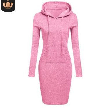 Damen Hoodie-Kleid mit praktischen Taschen und Kapuze Stalluxe