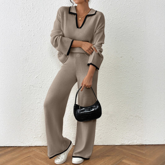Damen Großer Strickpullover und lässige Pants Kombination Stalluxe