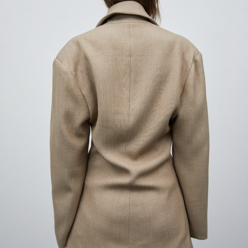 Damen Modischer Oversized Blazer mit doppelter Knopfleiste und strukturiertem Stoff Stalluxe