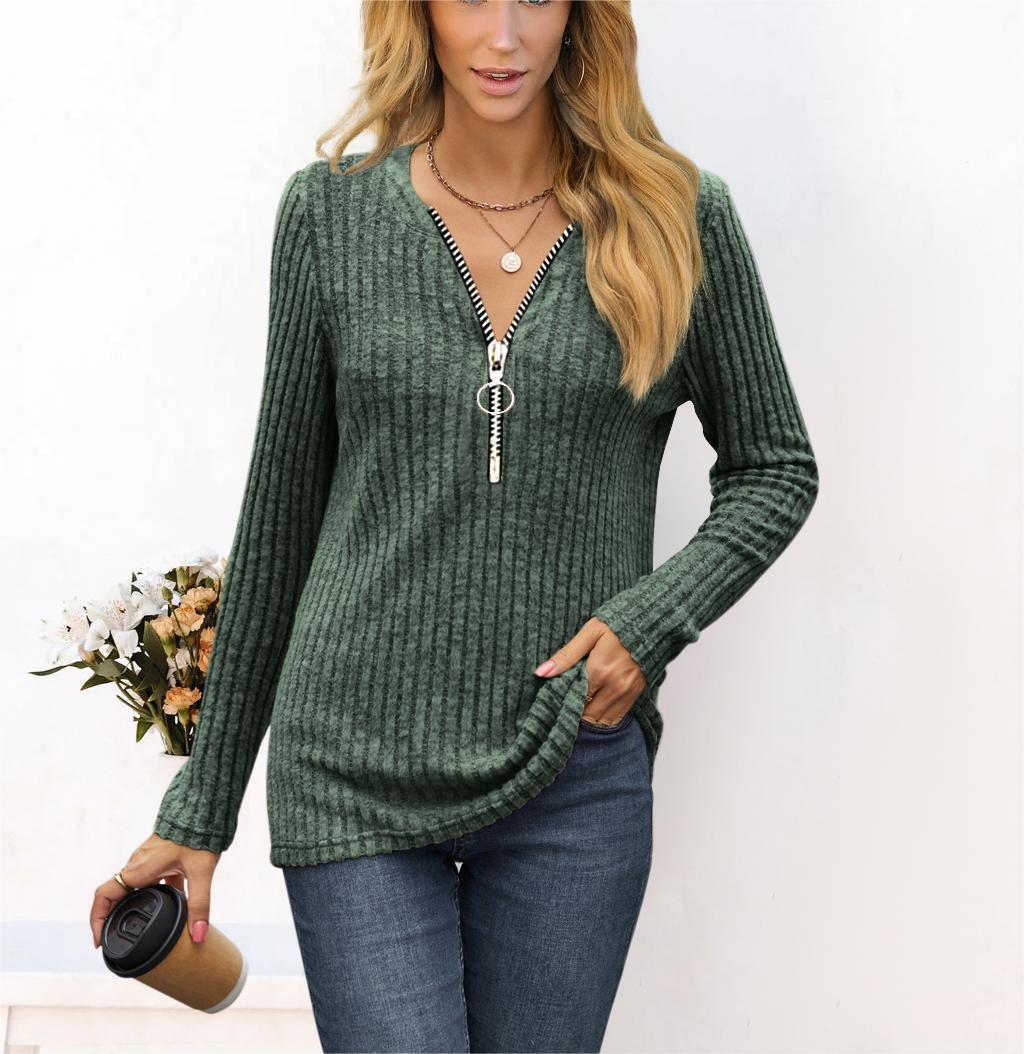 Damen Pullover mit hochwertigem Reißverschluss und feinem Rippdesign Stalluxe