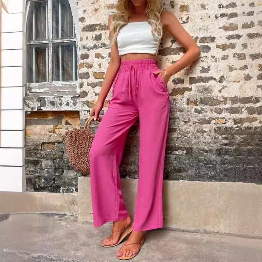 Damen Elegante Freizeit-Hosen mit elastischem Bund und seitlichen Taschen Stalluxe