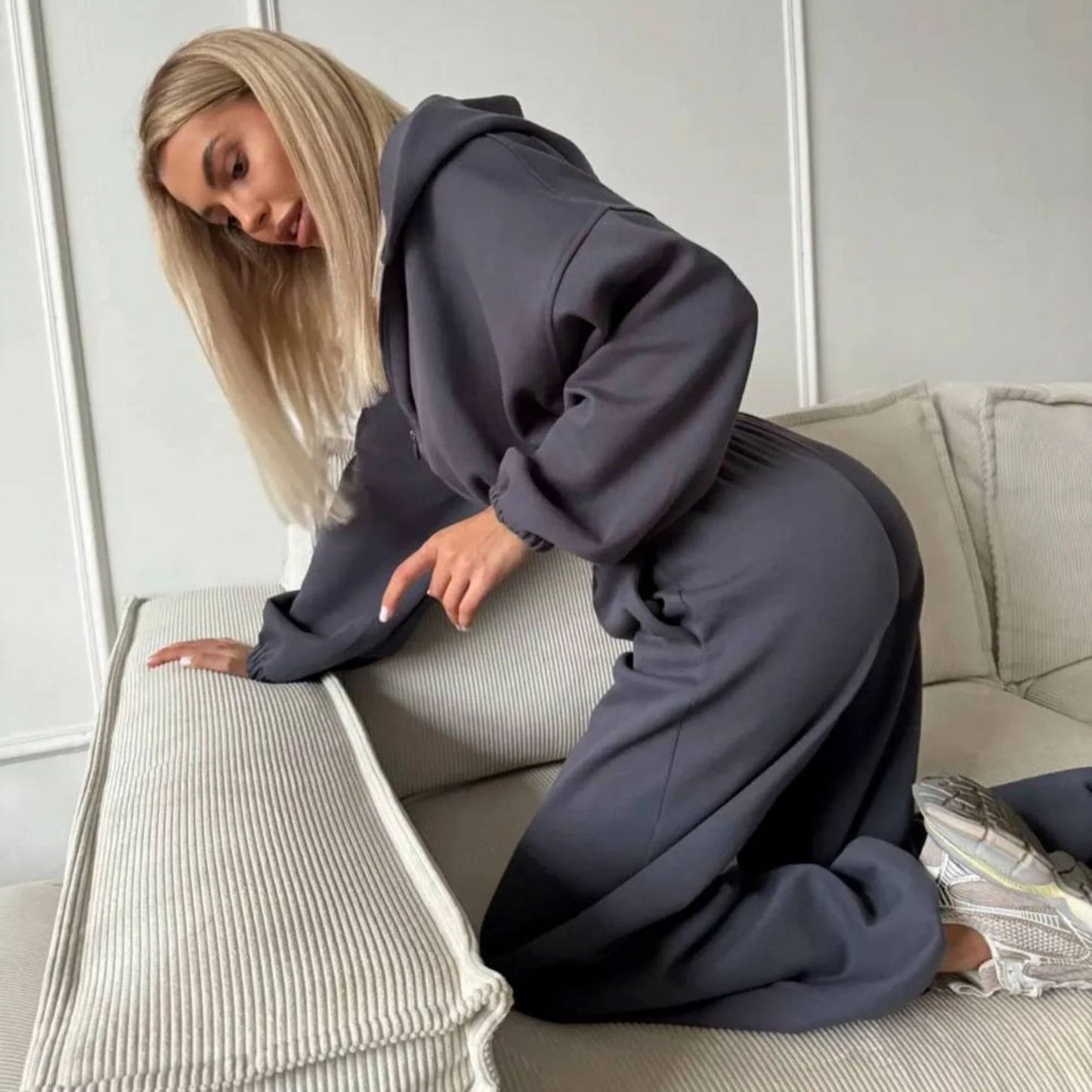 Damencoole Sweatjacke mit weitem Schnitt und lässigen Hosen Stalluxe