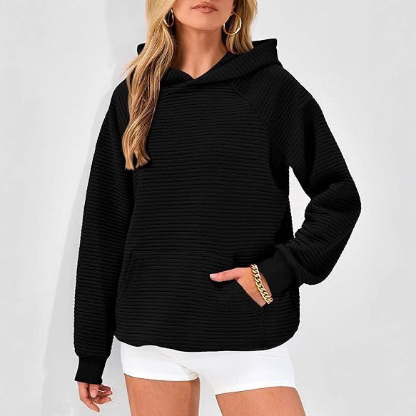 Damen lässiger Kapuzenpullover mit strukturiertem Stoff Stalluxe