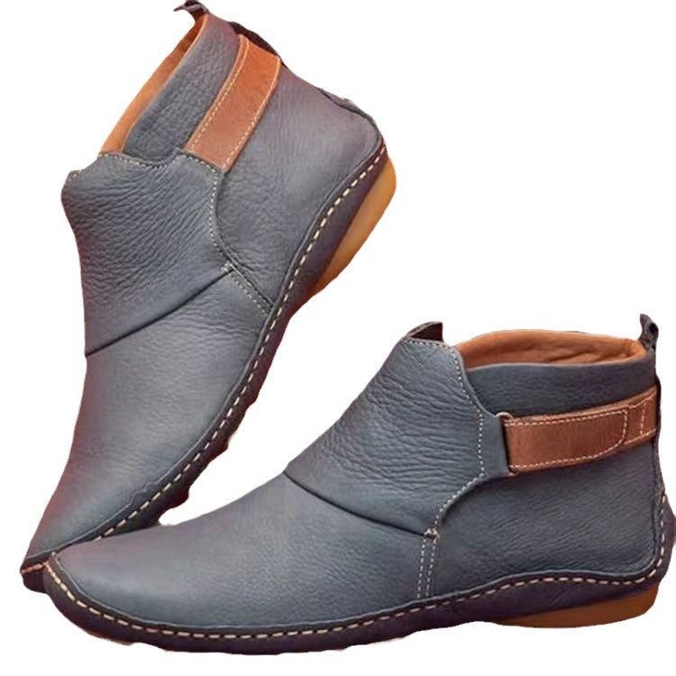 Damen modische Ankle Boots aus hochwertigem Leder mit elastischen Einsätzen Stalluxe