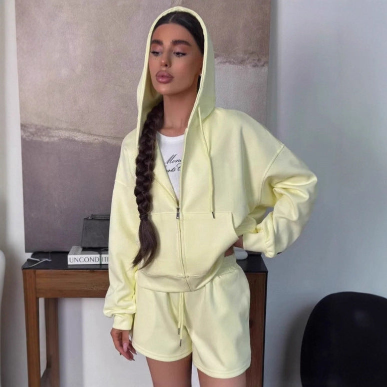 Damen bequeme Hoody-Shorts Kombination Stalluxe