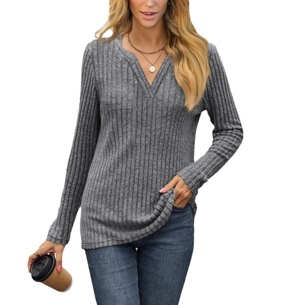 Damen lässiges Langarmshirt aus strukturiertem Material Stalluxe