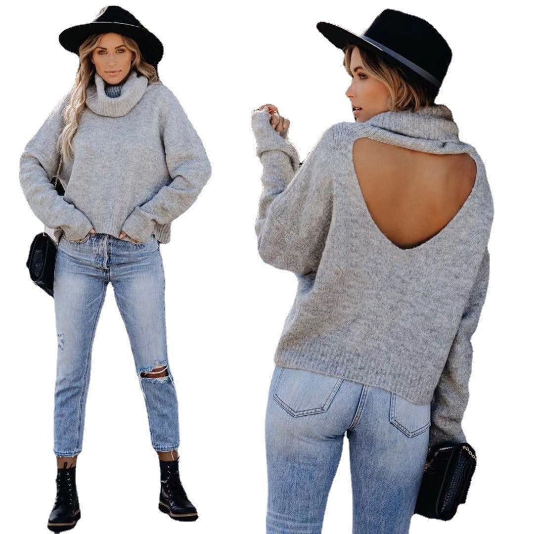 Damen Strickpullover mit hohem Kragen und lässigem Schnitt Stalluxe