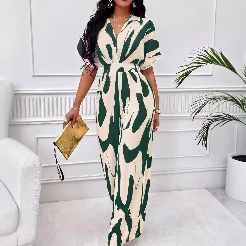 Damen Elegantes und modernes Jumpsuit mit abstraktem Muster Stalluxe