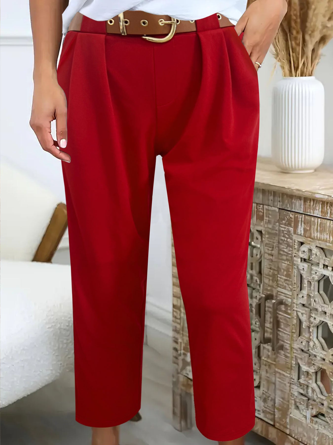 Hoch taillierte Damenhose Stalluxe