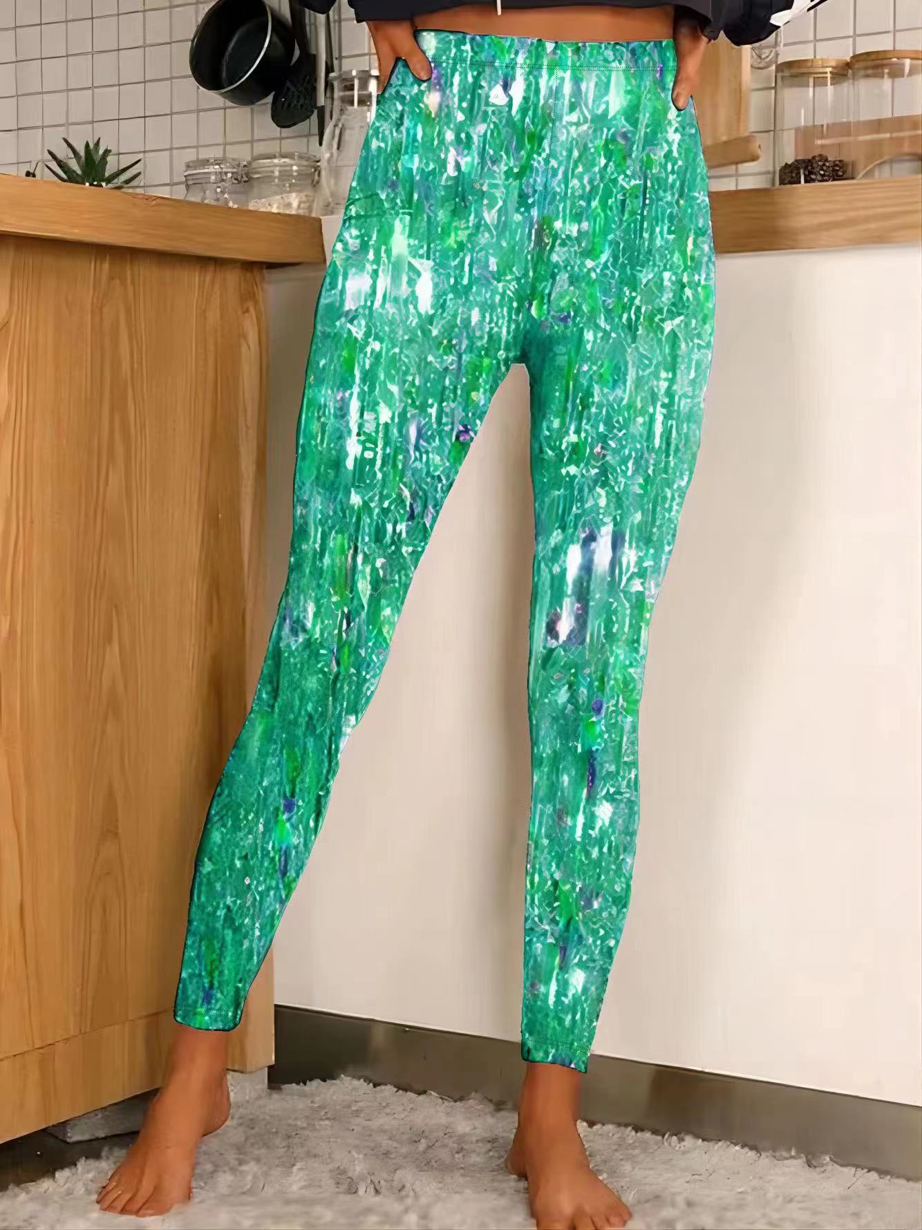 Damen Leggings mit funkelndem holographischen Effekt Stalluxe