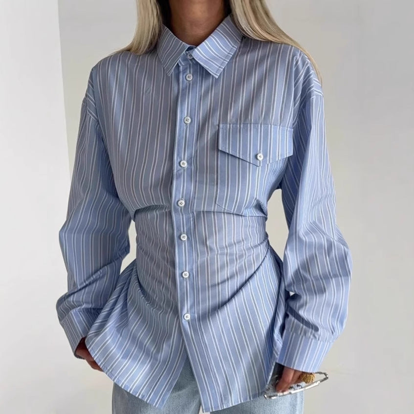 Damen Elegante Oversized Bluse mit Knopfdetails und lässigen Ärmeln Stalluxe