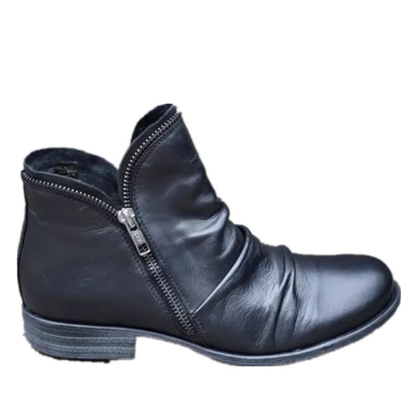 Damen Stiefeletten mit dekorativem Reißverschluss und geschmeidigem Leder Stalluxe