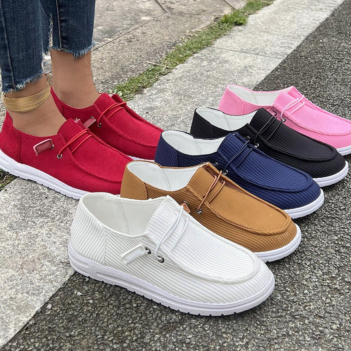Damen Slip-On Freizeitschuhe mit rutschfester Sohle und atmungsaktivem Obermaterial Stalluxe