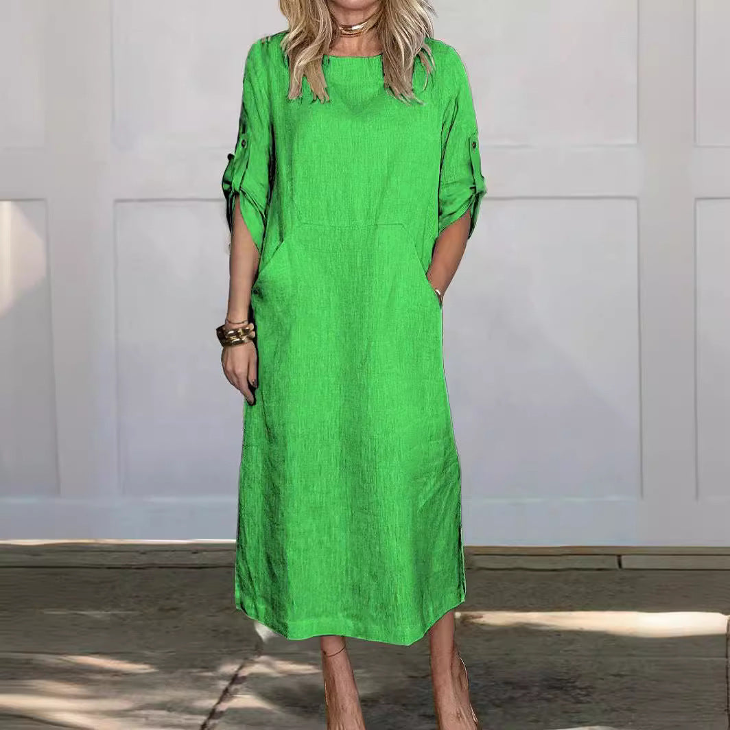 Women's Casual Pocket Maxi Dress Stalluxe