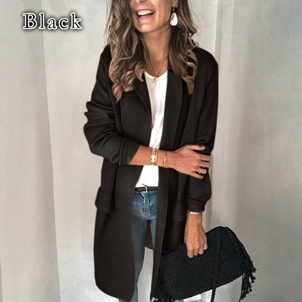 Women's Tailored Open-Front Duster Coat Stalluxe