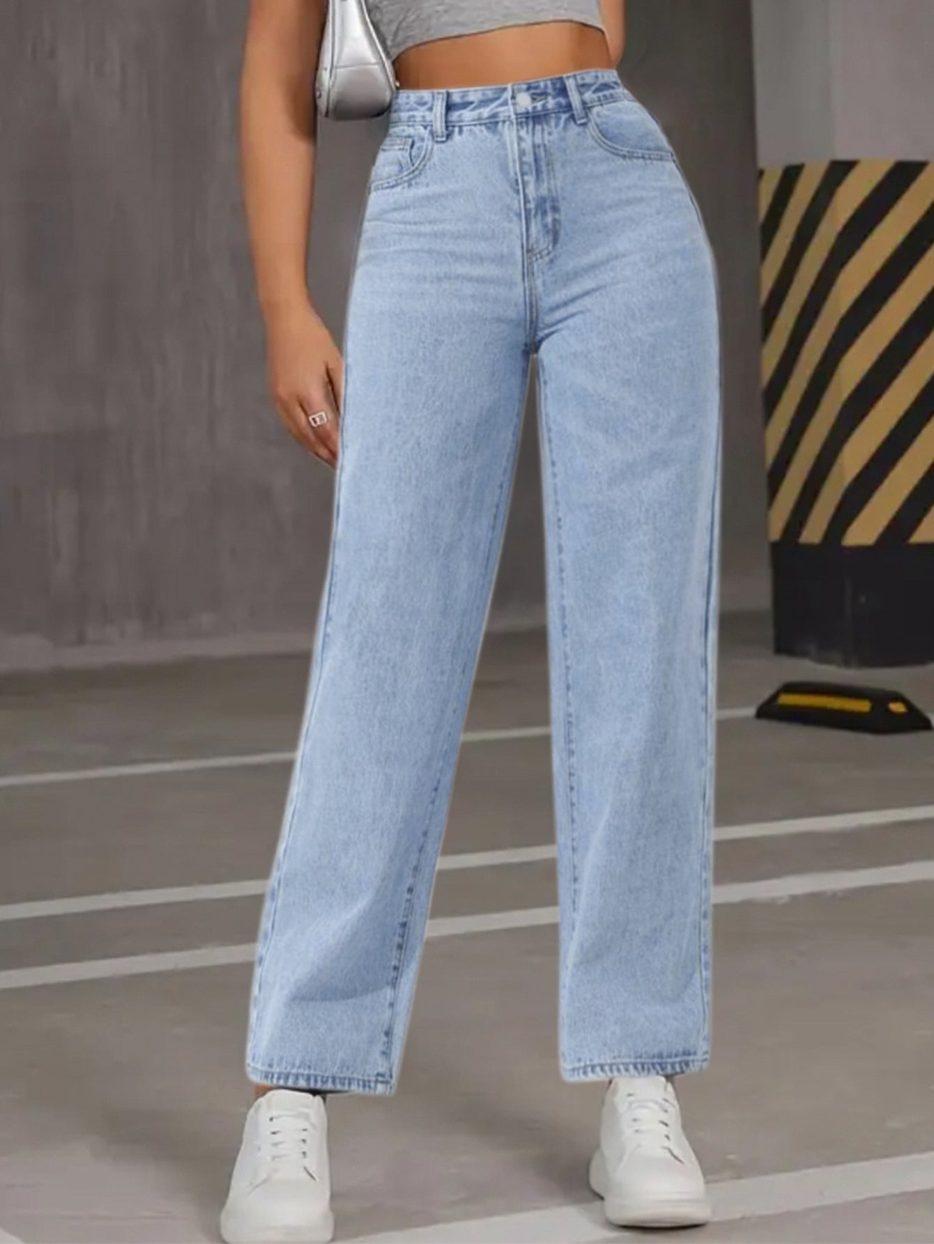 Damen Freizeithose im zurückhaltenden Vintage-Stil mit hohem Bund Stalluxe