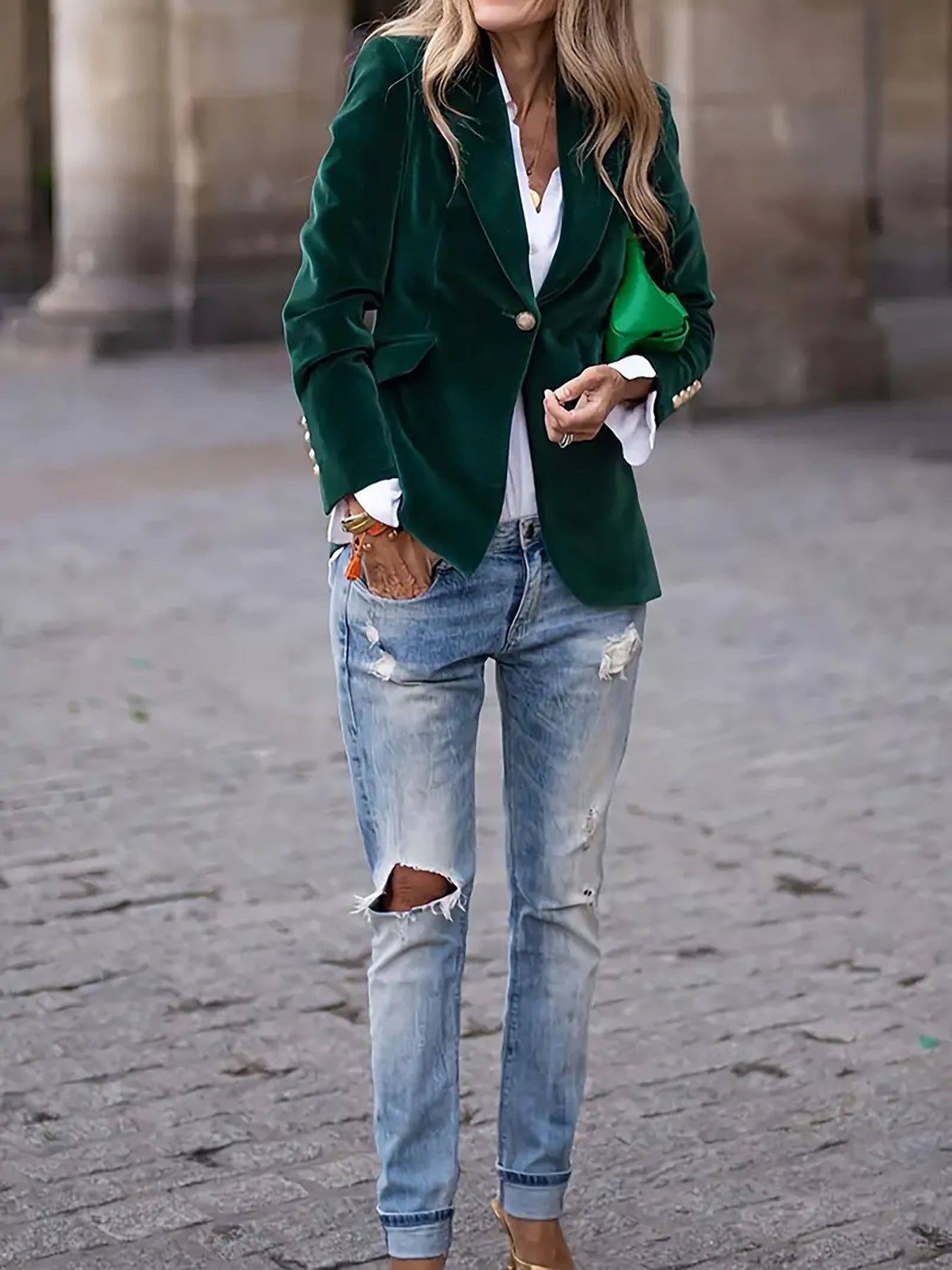 Damen Samt Blazer mit einem eleganten Schnitt Stalluxe