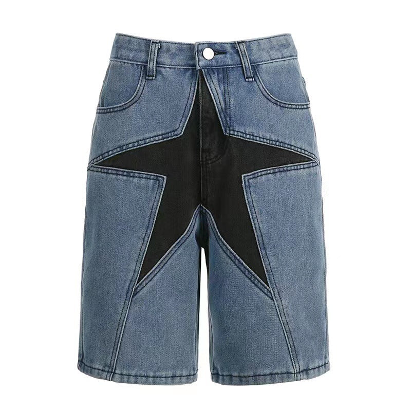 Damen Jeans-Shorts mit einzigartigem Sternmuster Stalluxe