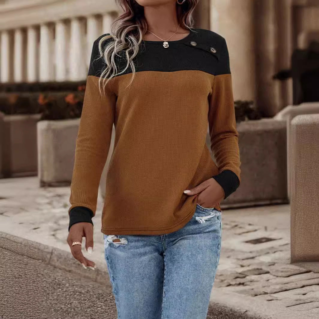 Damen Pullover mit strukturiertem Design und Button-Details Stalluxe