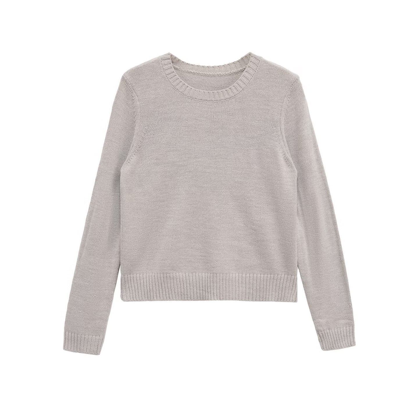 Damen Gemütlicher Feinstrickpullover mit Rundhalsausschnitt und zeitlosen Details Stalluxe
