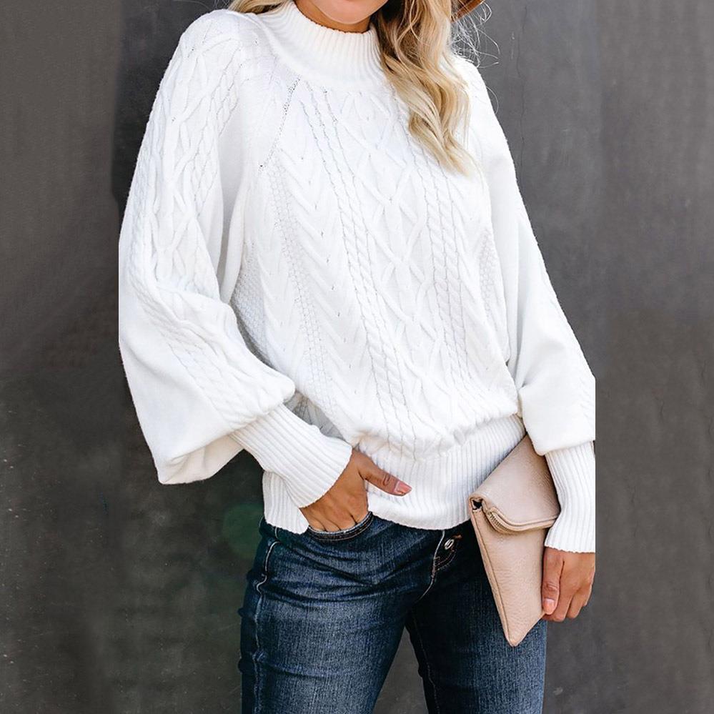 Damen Strickpullover mit hochgeschlossenem Kragen und strukturiertem Design Stalluxe