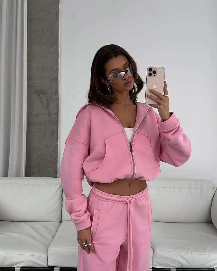 Damen lässiger Oversized Kapuzenpullover und weit geschnittene Jogginghose Set Stalluxe
