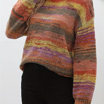 Damen gemütlicher Strickpullover mit strukturiertem Farbverlauf Stalluxe