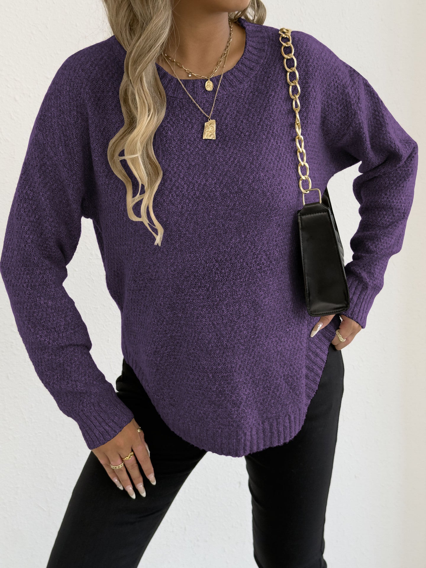 Damen lässiger Strickpullover mit hochwertigem Strukturmuster Stalluxe