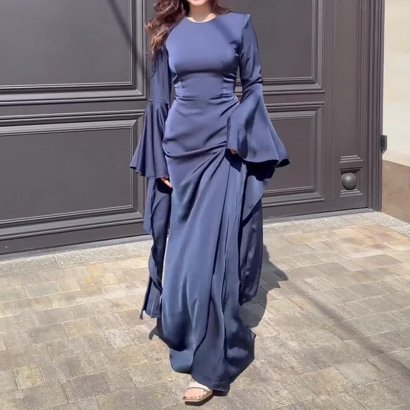 Damen Elegantes Abendkleid mit voluminösen Ärmeln und figurbetontem Schnitt Stalluxe
