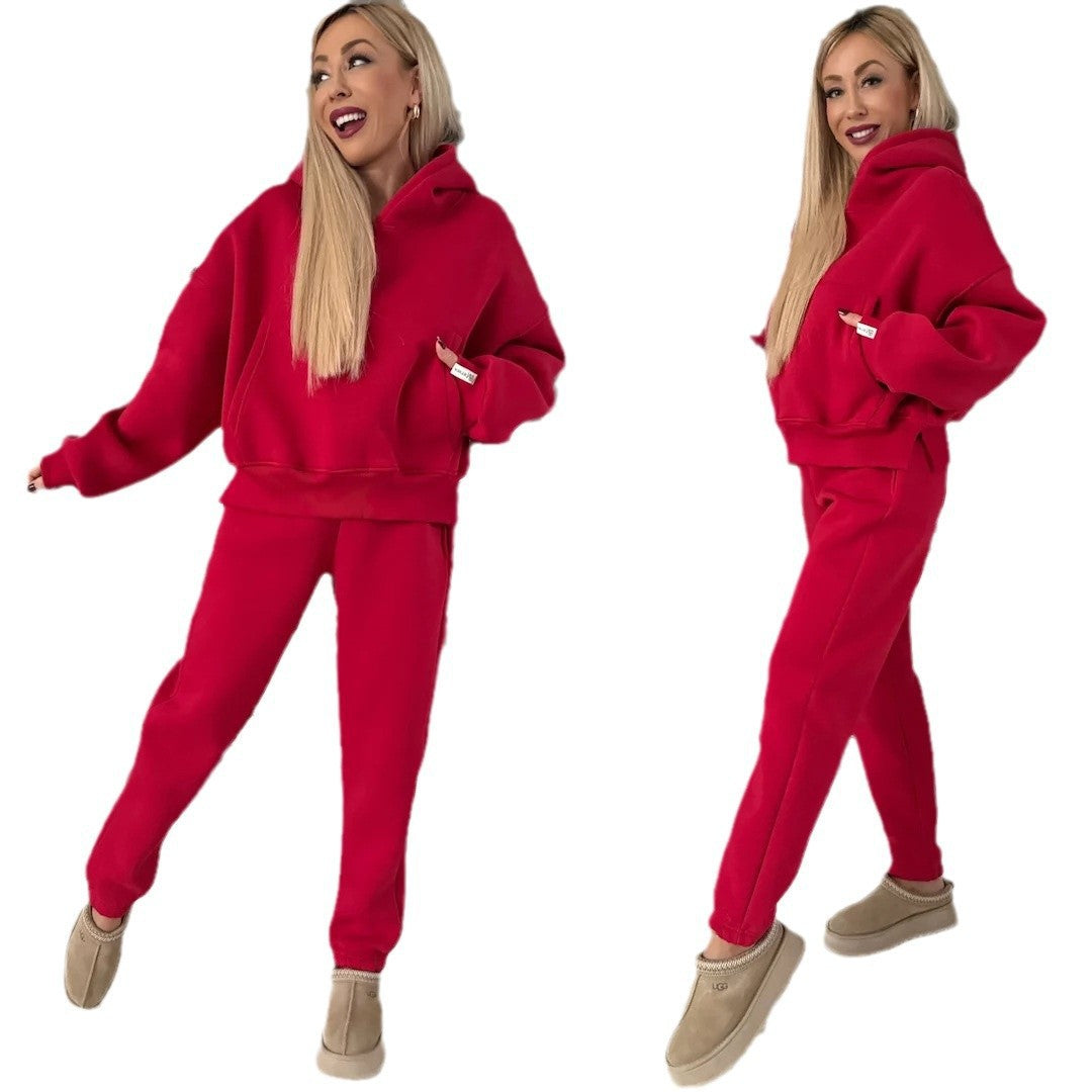 Damen lässiger Kapuzenpullover mit eleganter Passform und bequemen Jogginghosen Stalluxe