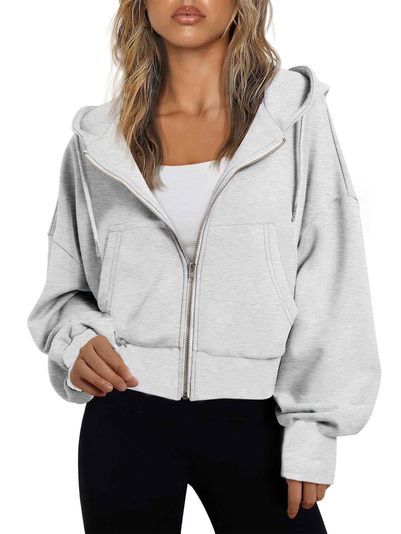Damen modischer Kapuzenpullover mit lässigem Schnitt und praktischen Taschen Stalluxe