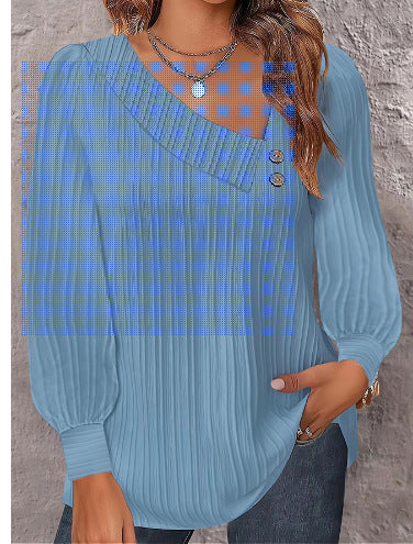 Damen Elegante Oberteil mit strukturiertem Rippdesign und Knopfdetails Stalluxe