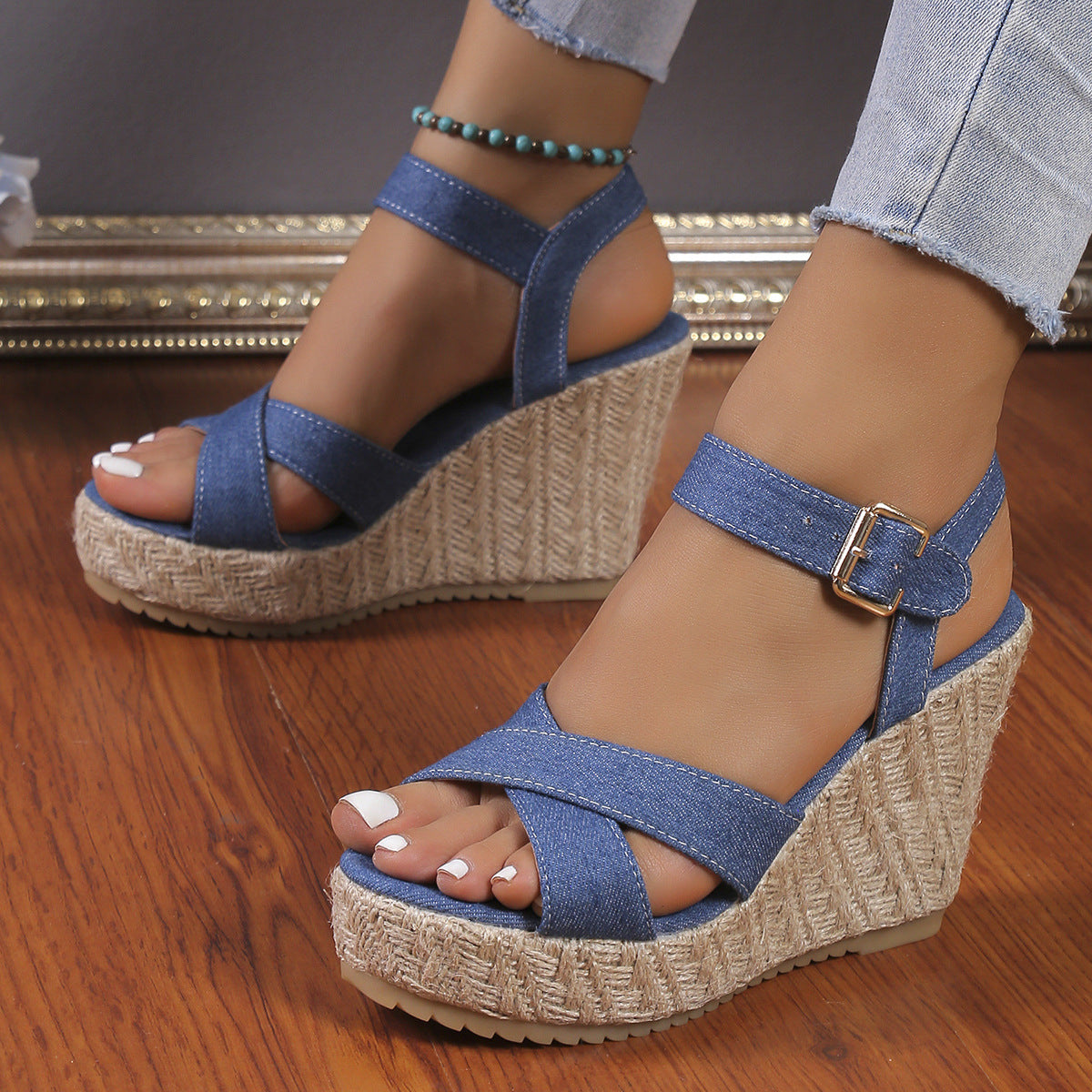 Damen modische Espadrilles mit verstellbarem Riemen Stalluxe