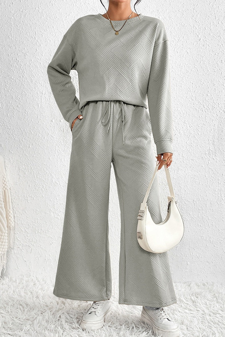 Damen Lässiges Lounge-Set mit weitem Schnitt und bindbarem Taillengürtel Stalluxe