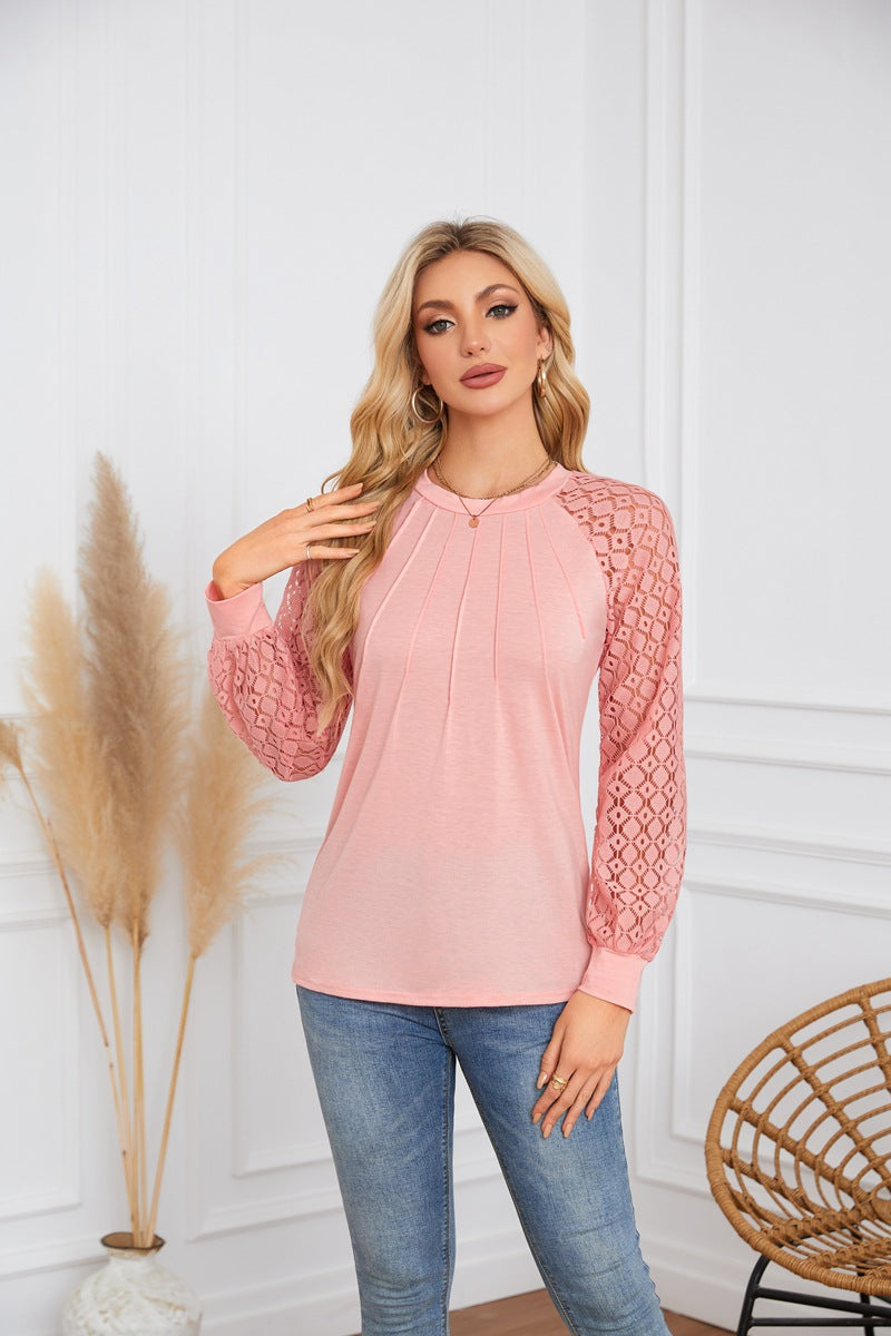 Damen Elegantes und atmungsaktives Oberteil mit Spitze Stalluxe