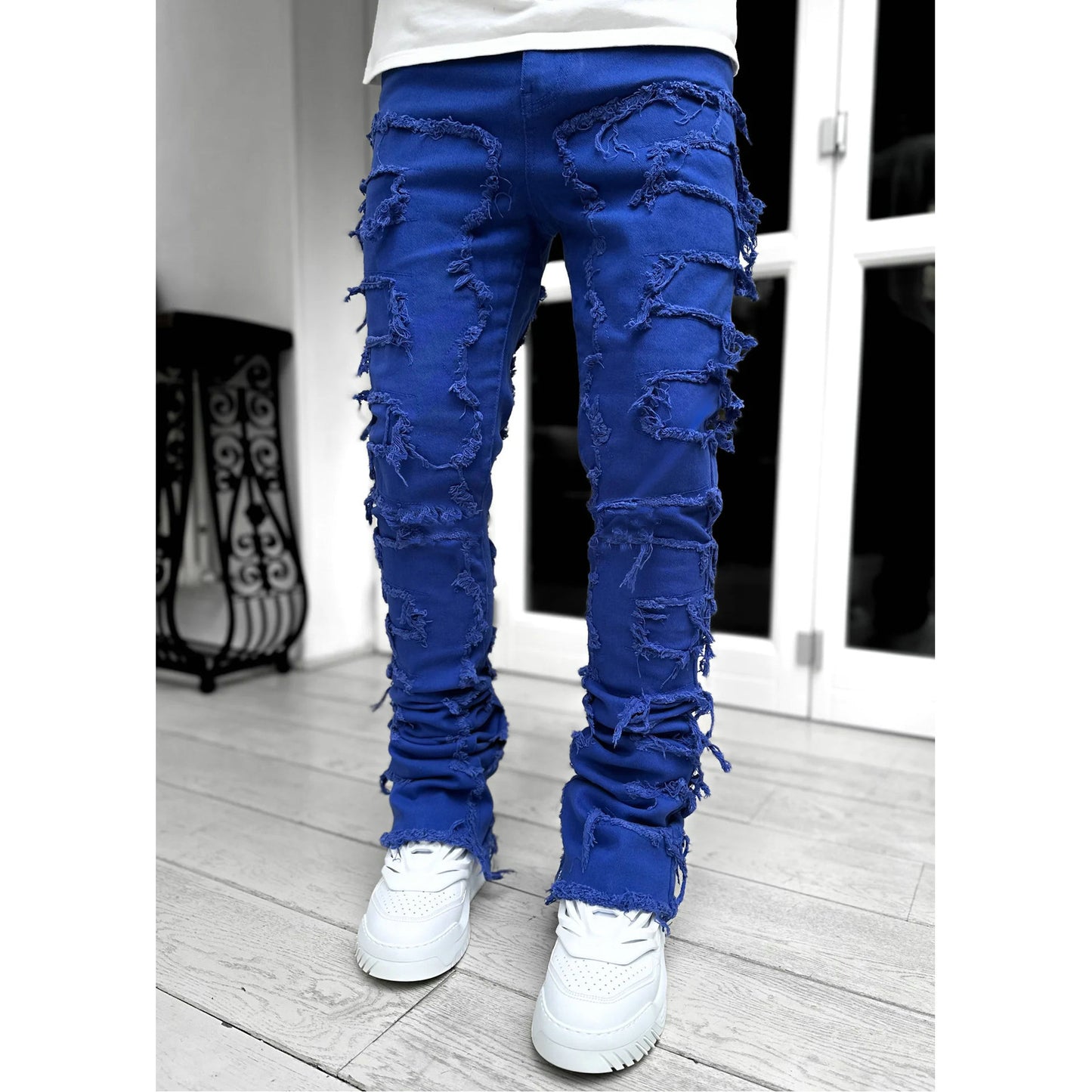 Herren lässige Ripped Jeans im modischen Schnitt Stalluxe