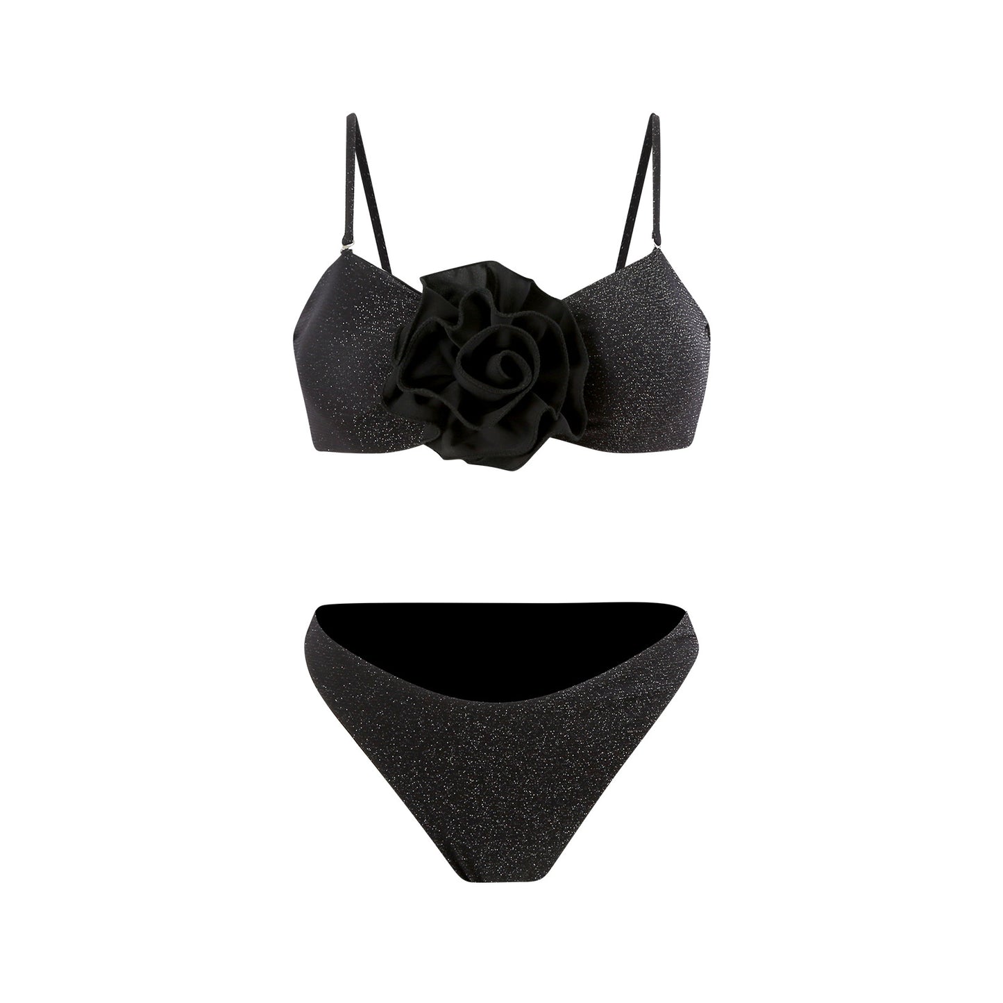 Damen Bikiniset mit modischem Wickelrock und floraler Applikation Stalluxe