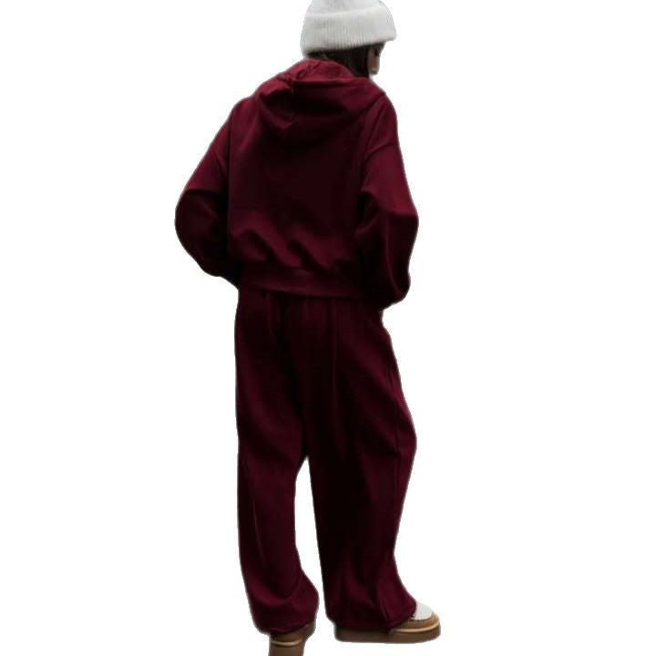 Damen sportlicher Hoodie mit weitem Schnitt und bequemen Jogginghosen Stalluxe