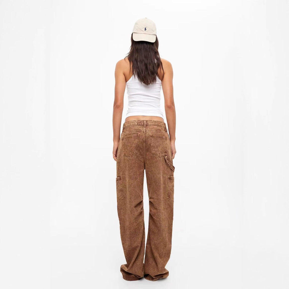 Damen lässige Cargo-Jeans mit verstellbarem Bund Stalluxe