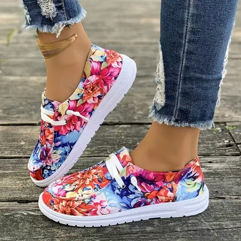 Damen Designer Freizeit-Sneaker mit floralem Muster und bequemer Sohle Stalluxe