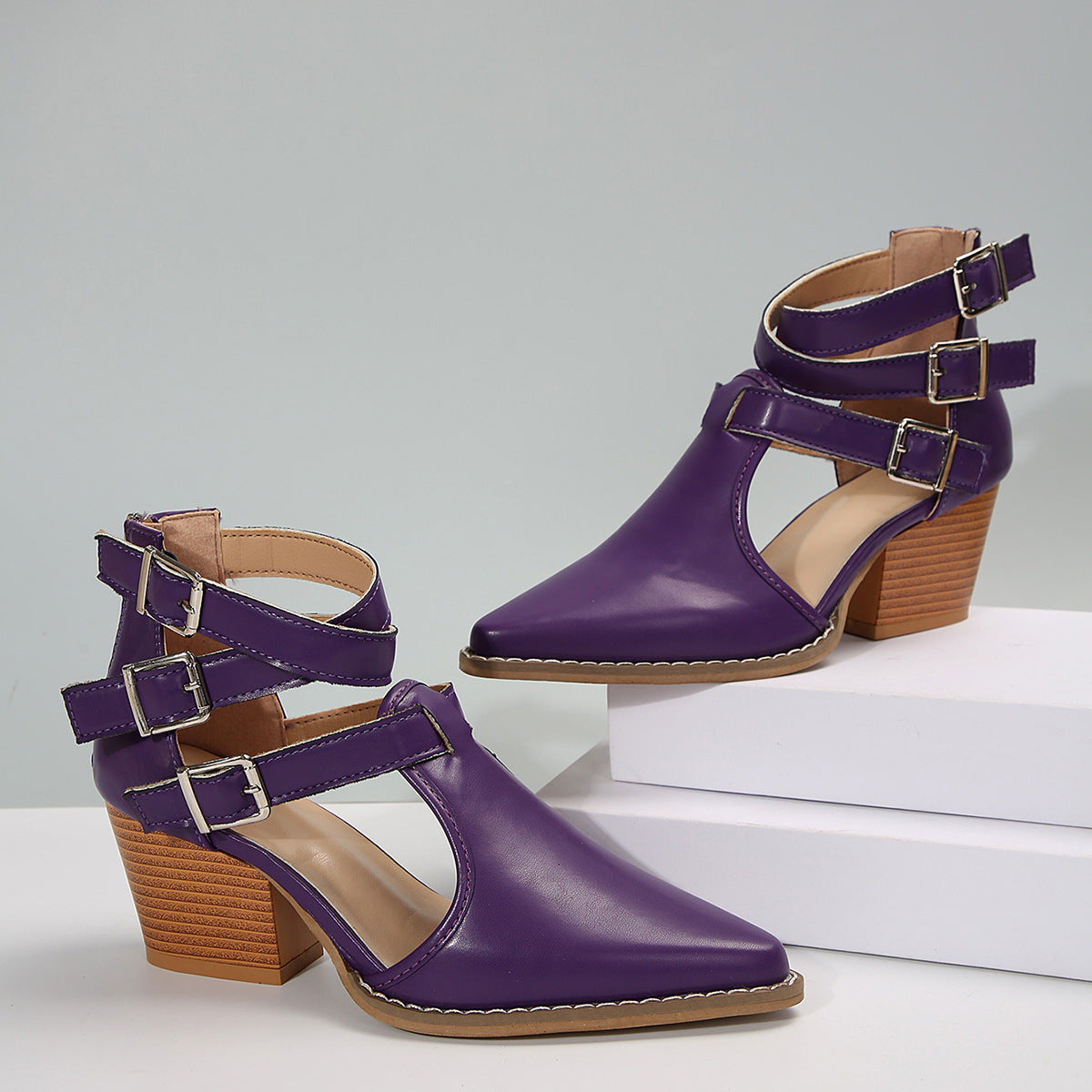 Damen Elegante Ankle Boots mit verstellbaren Riemen Stalluxe