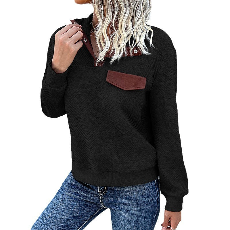 Damen modischer Stehkragen Sweater Stalluxe