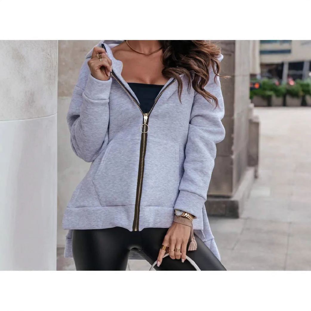 Women's Stylish Zip-Up Hooded Sweatshirt Stalluxe