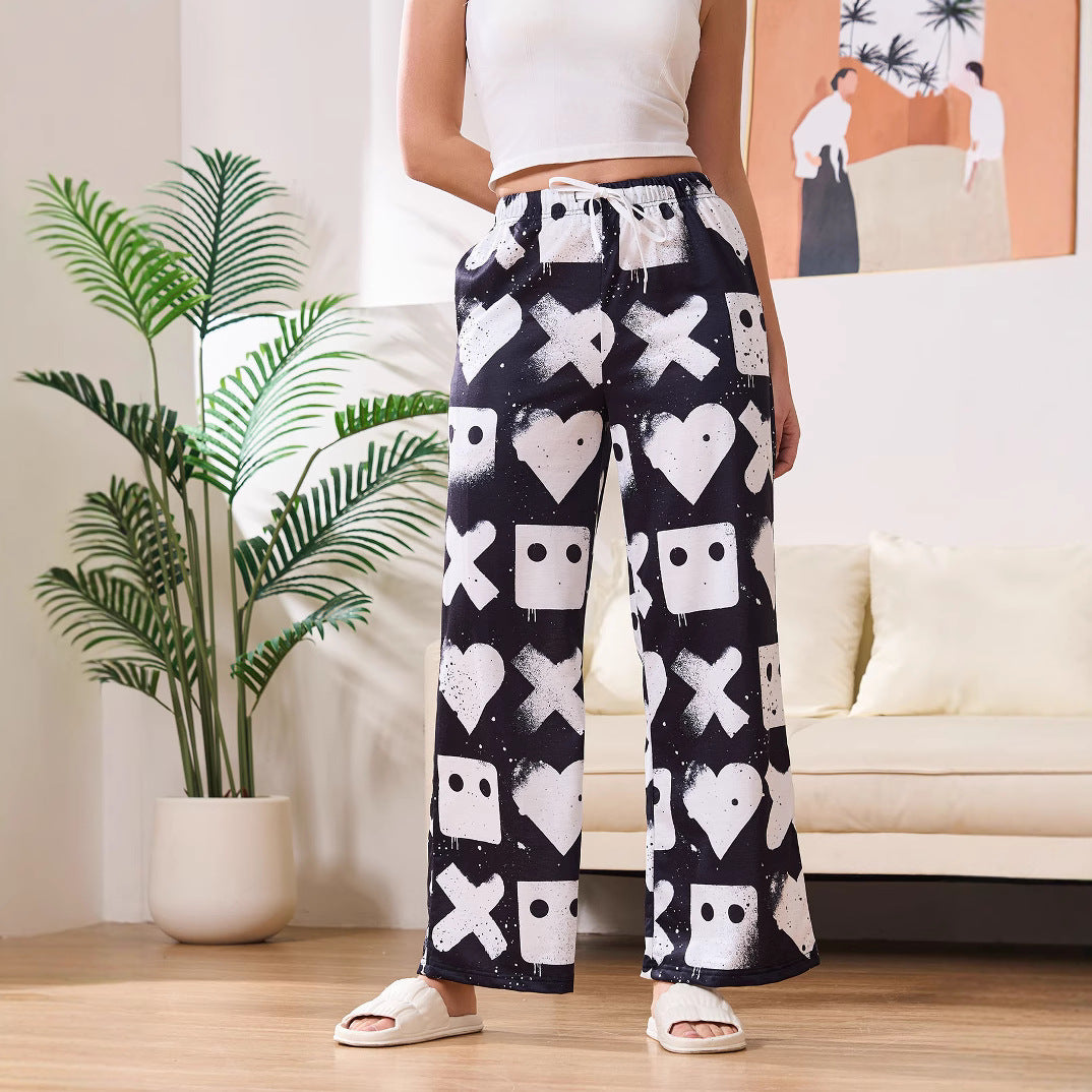 Damen Freizeithose mit einzigartigem grafischen Muster und elastischem Bund Stalluxe