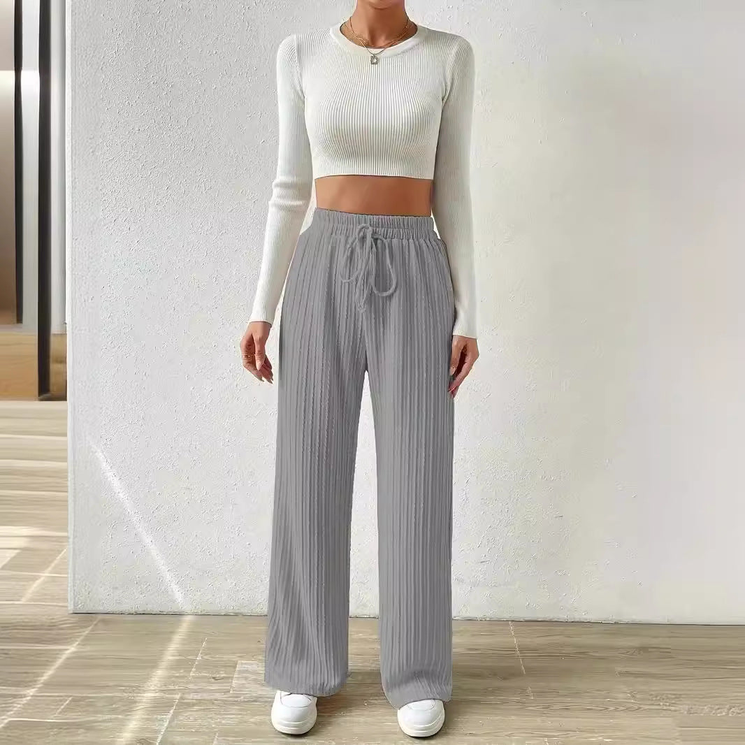 Damen Lässige Stretch-Hose mit elastischem Bund und praktischer Kordel Stalluxe