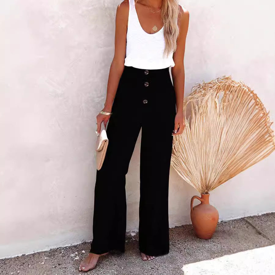 Damen Hoch geschnittene, weit geschnittene Sommerhose Stalluxe