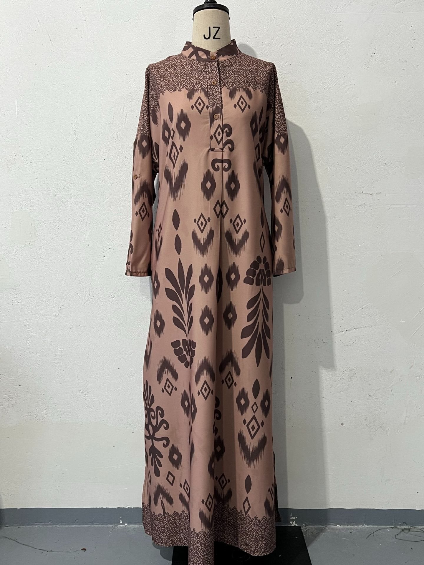 Damen Maxi-Kleid mit feinem Muster Stalluxe
