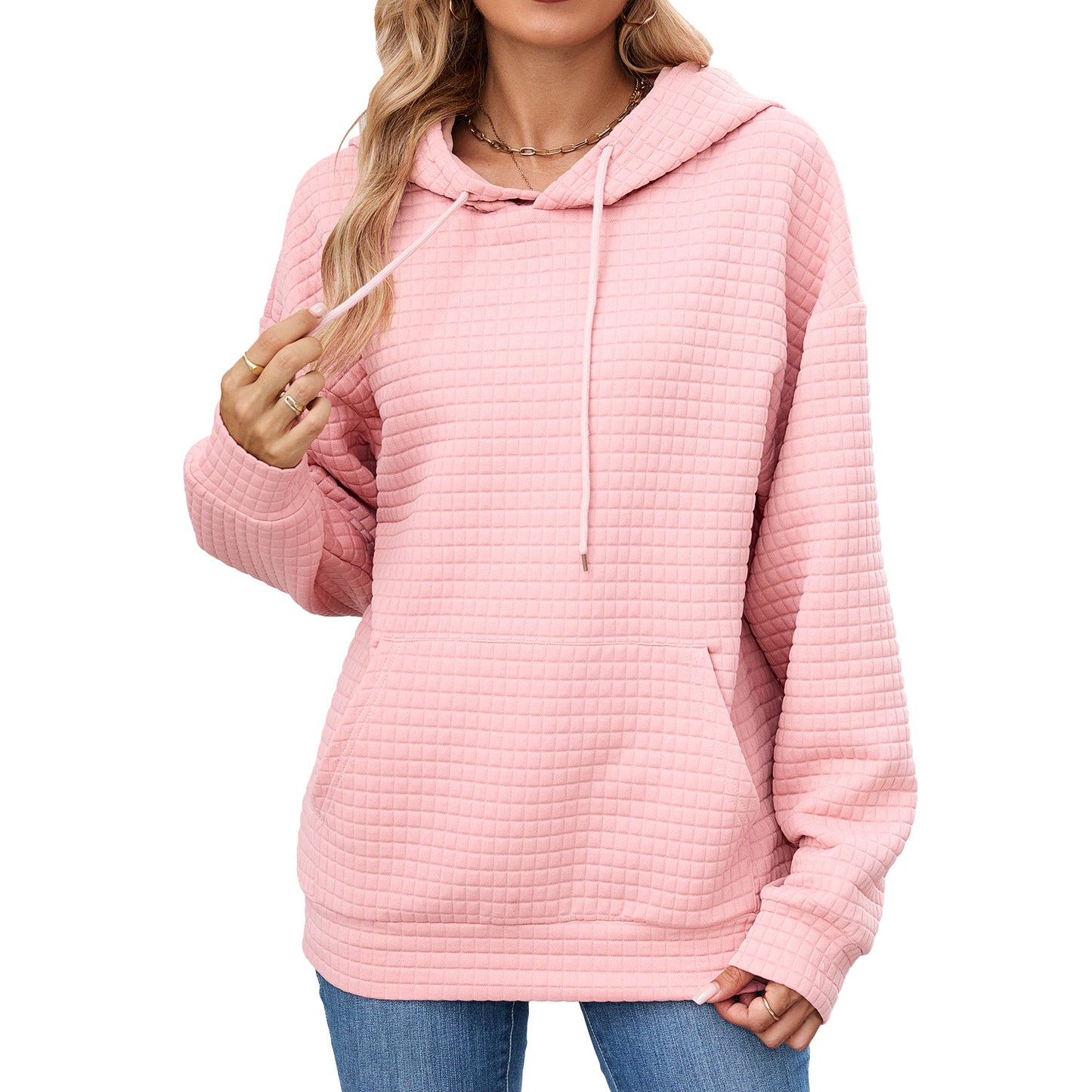 Damen Hoodie mit besonderen Strukturdetails Stalluxe